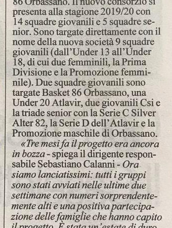 Basket in…”Azione” area pro 2020!!