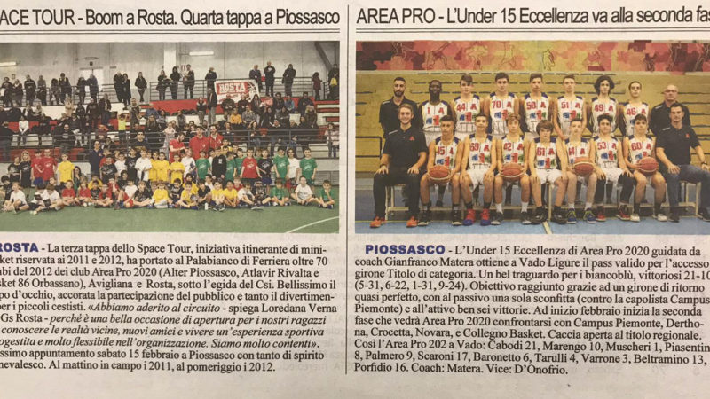 Space tour e Under 15 eccellenza su luna nuova