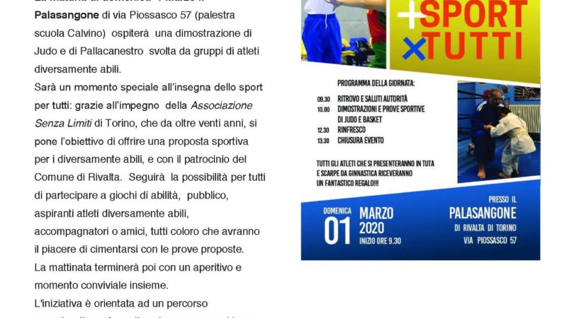 RINVIATA… sport per tutti: giornata di promozione sportiva per aspiranti atleti diversamente abili