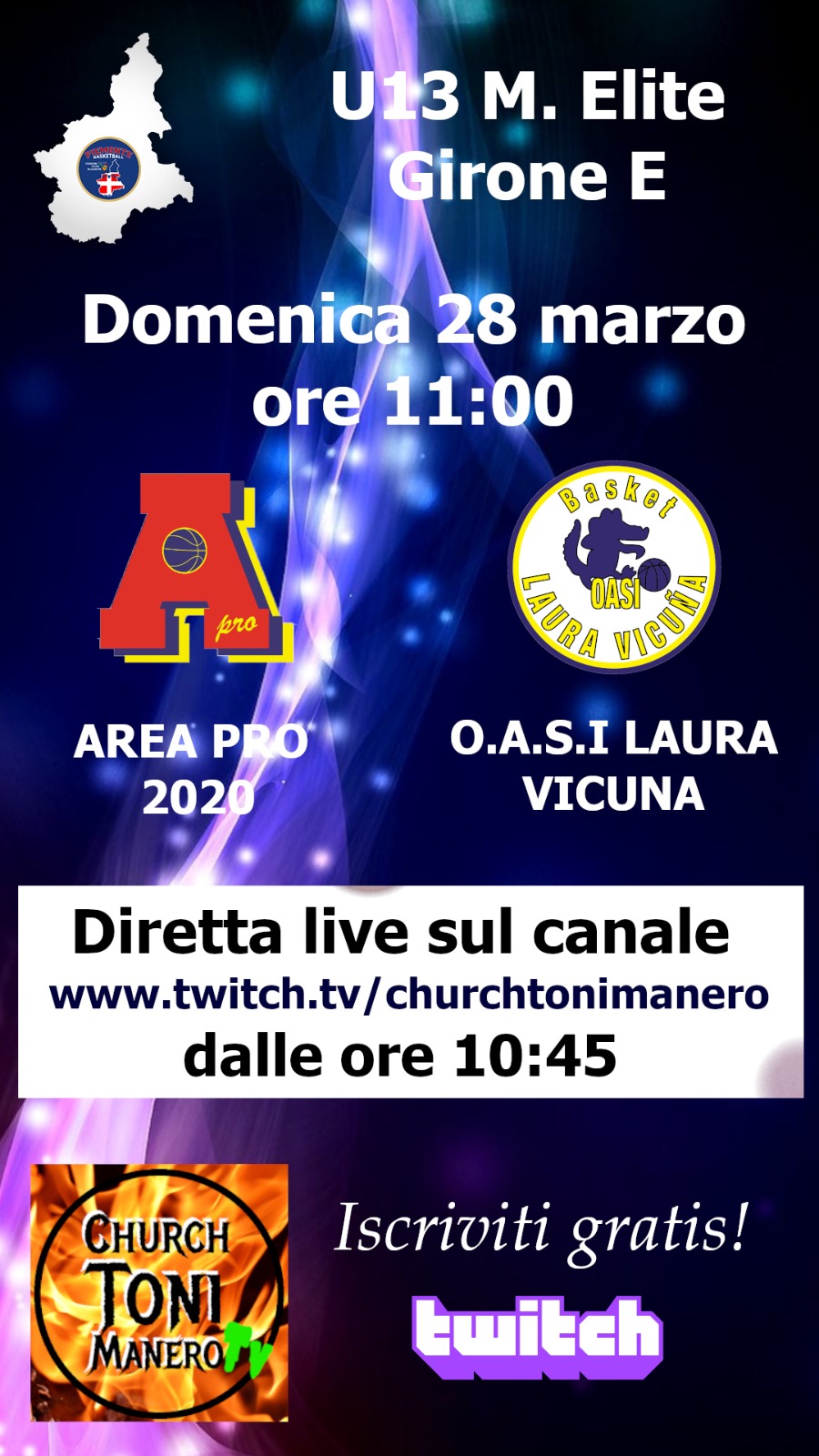 Under 13 Elite Area Pro 2020-Oasi Laura Vicuna, diretta video