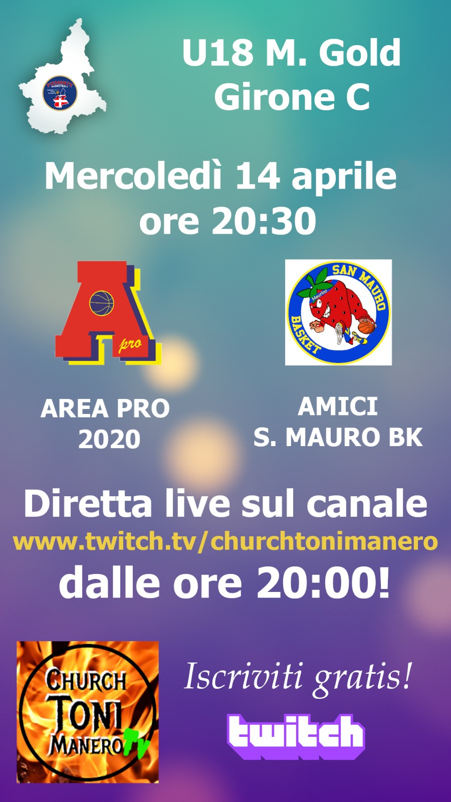 Under 18 Gold: dopo Ciriè,   mer 14 apr 2021 Area Pro 2020-San Mauro. Diretta su Churchtonimanero web-tv.