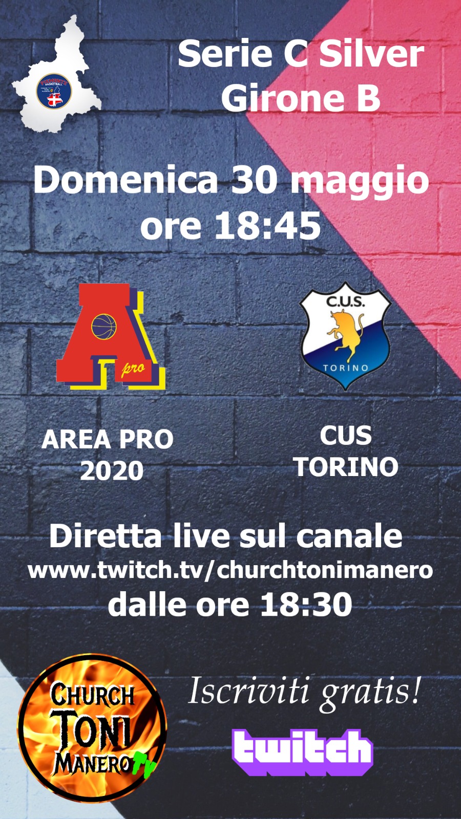 Serie C: Area Pro 2020 vs Cus Torino al Palapiossasco