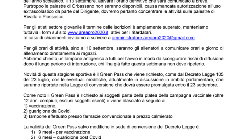 circolare inizio attività 2021-2022
