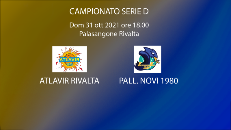 Serie D: Atlavir ospita pallacanestro Novi 1980
