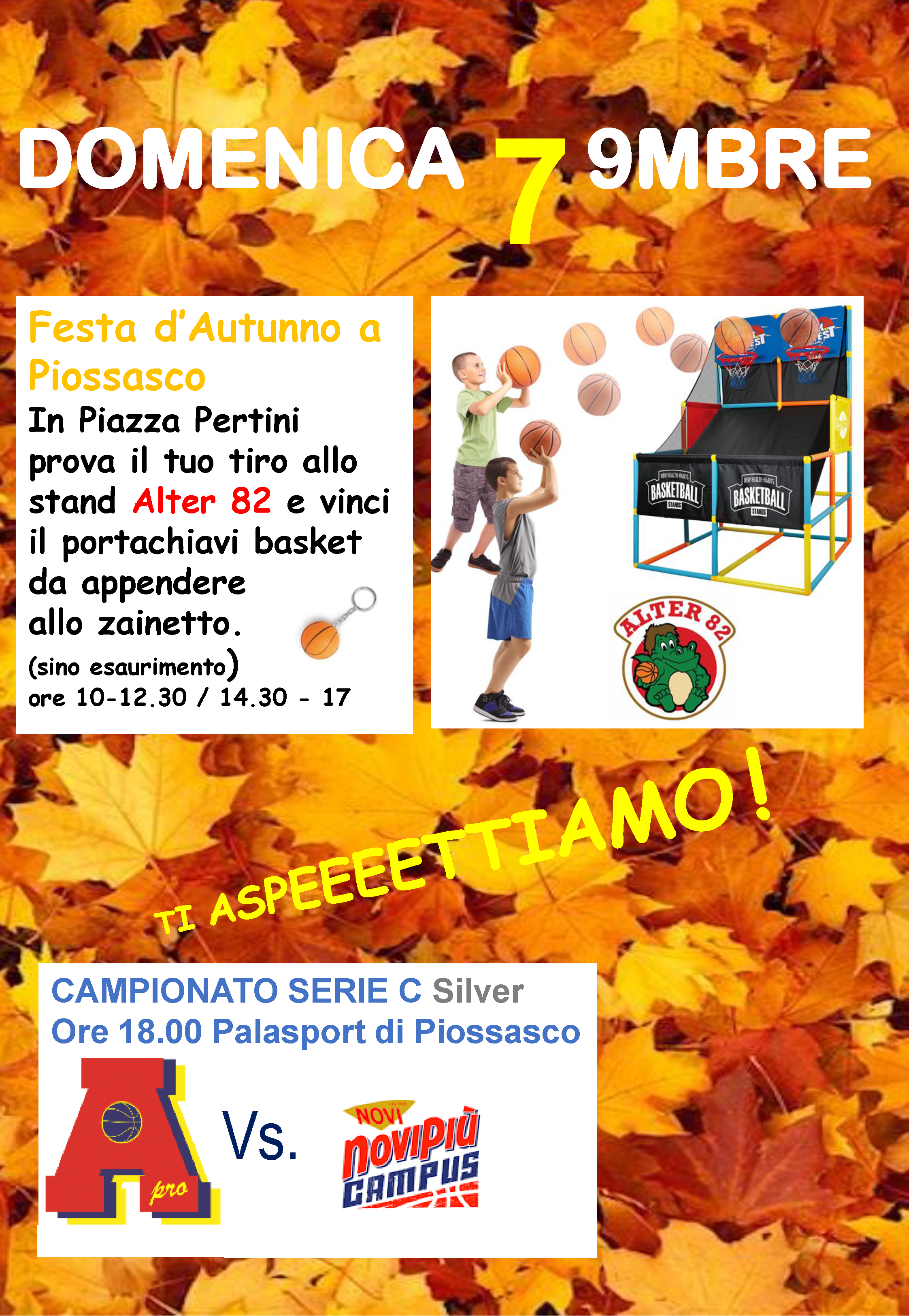 Festa d’autunno a Piossasco..e poi tutti al Palazzetto a vedere serie C Area Pro!