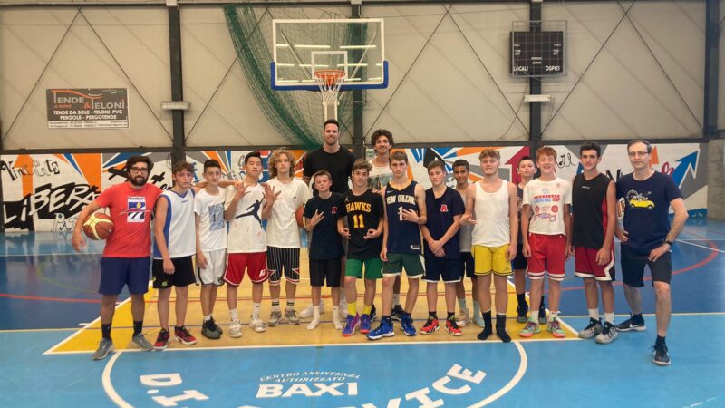 Lorenzo Uglietti e  Simone Zanotti in palestra con gli under 14 AP2020