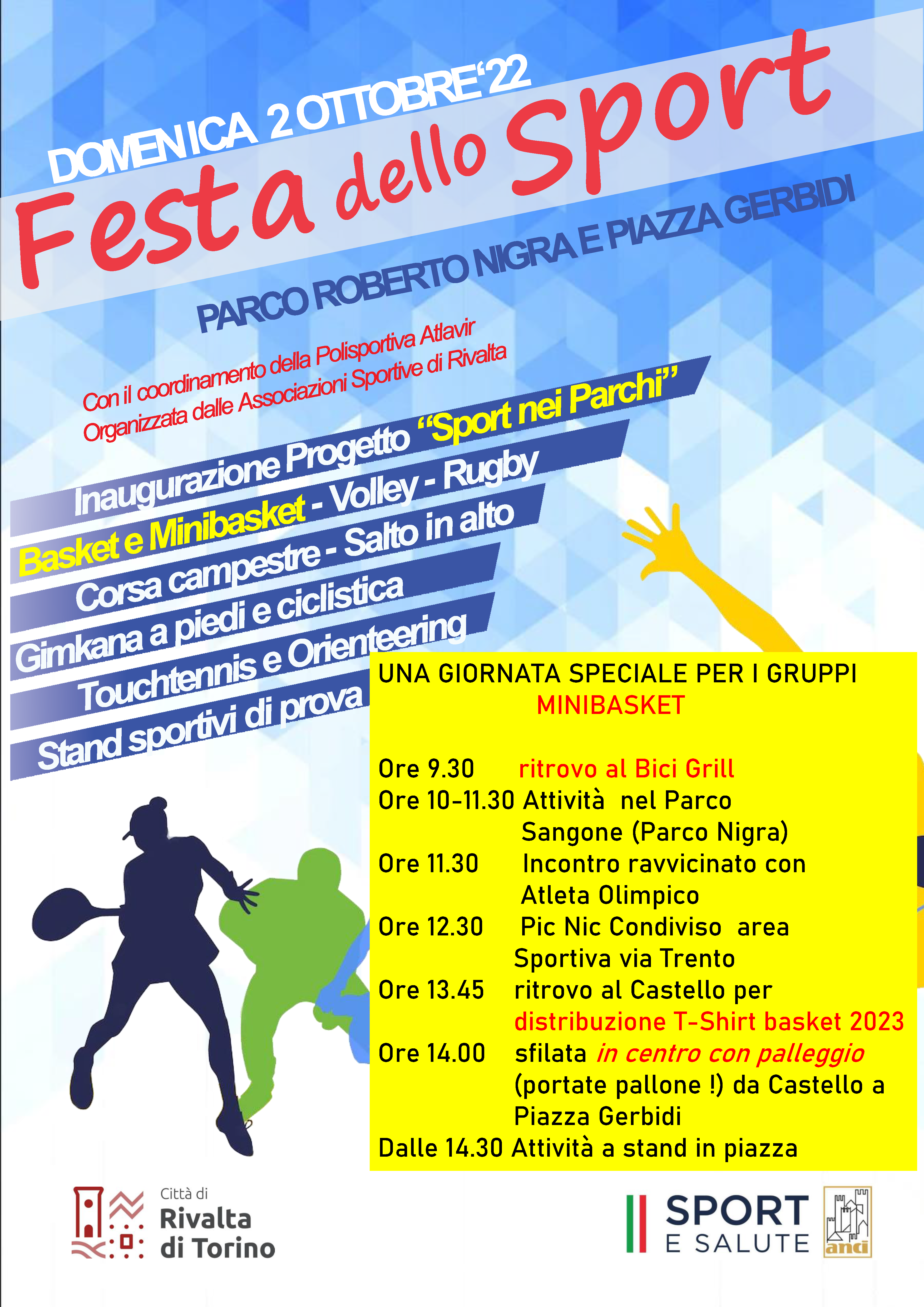 Festa delle Sport : in palleggio a Rivalta con i bambini del Minibasket