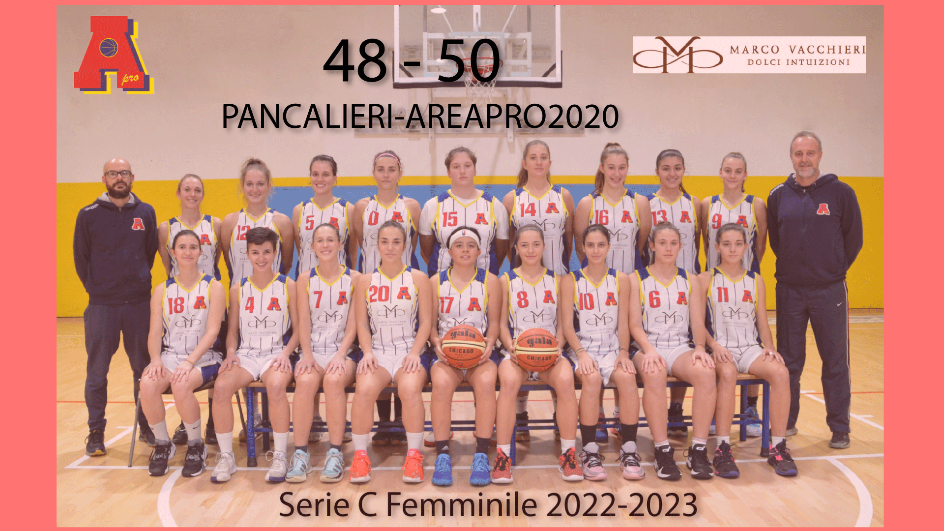 Serie  C Femminile: AreaPro2020 vince con Pancalieri prima in classifica.