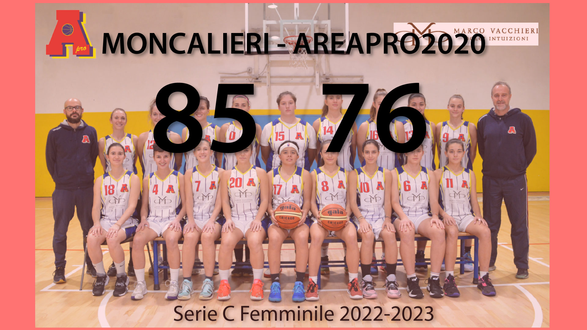 Serie C femminile: AreaPro2020 gioca bene ma non supera Moncalieri