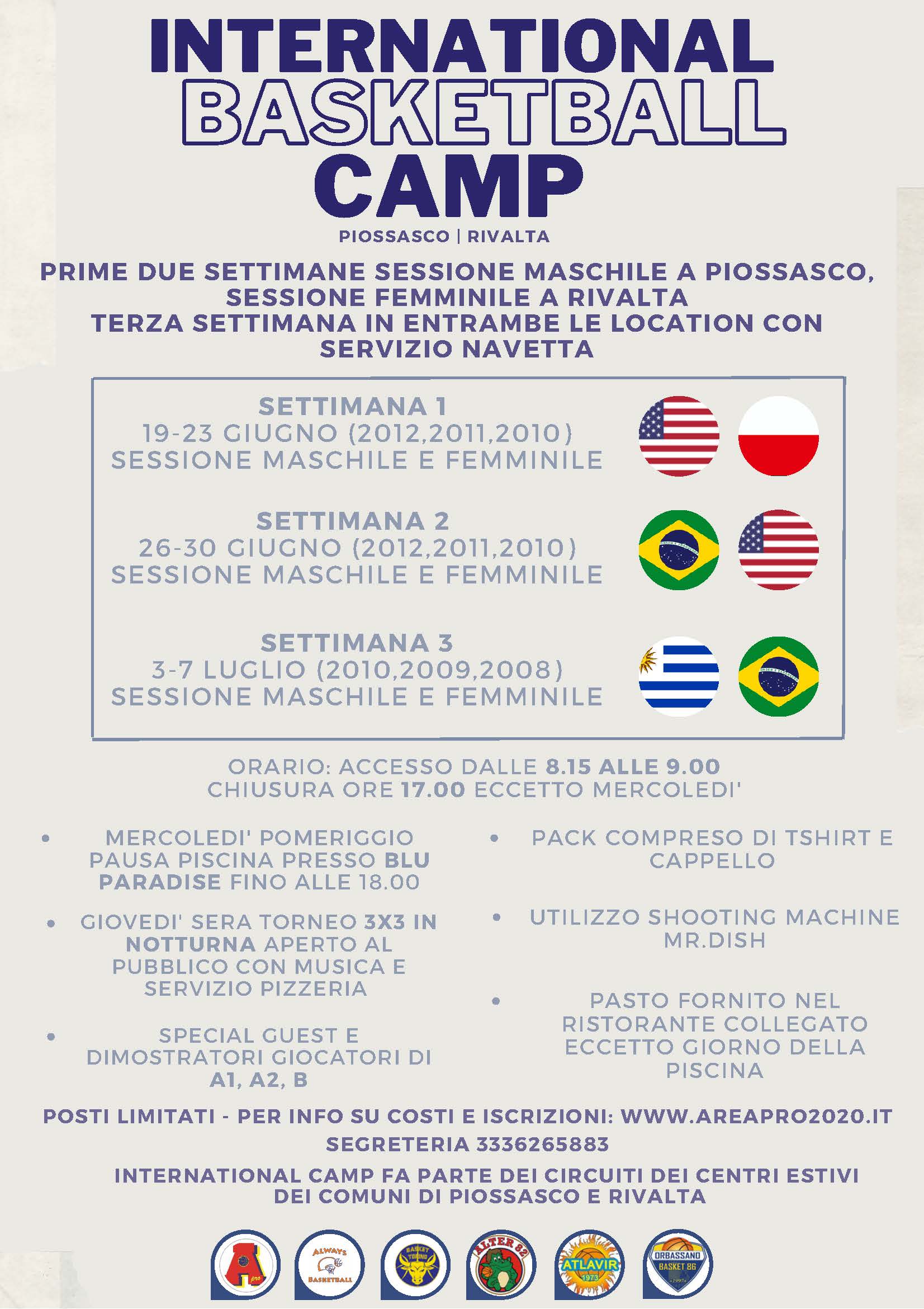 International camp e 2 centri estivi  a Piossasco e Rivalta