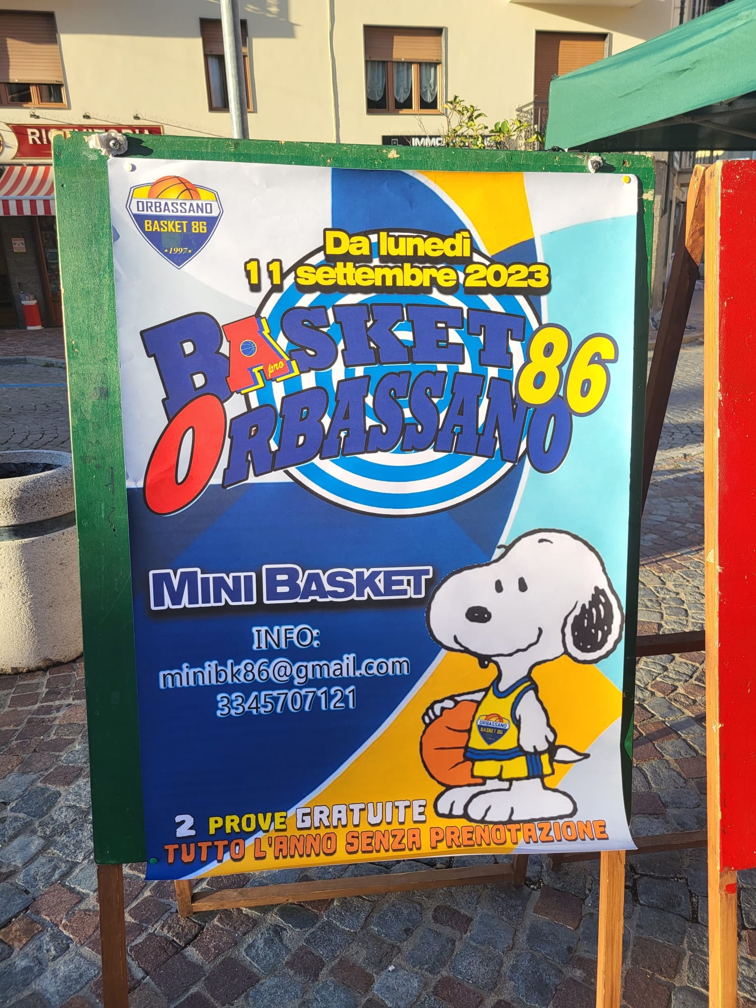 Festa delle Associazioni ad Orbassano: Presente lo stand di B86 AreaPro2020 del Minibasket