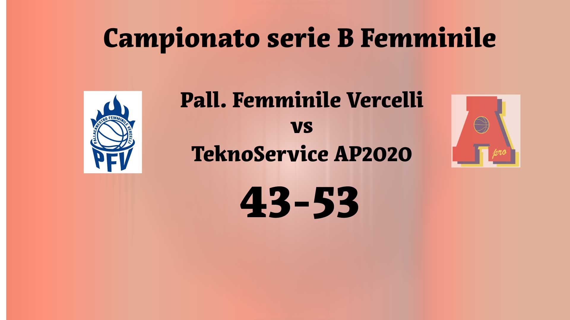 Serie B femminile: AreaPro2020 corsara a Vercelli