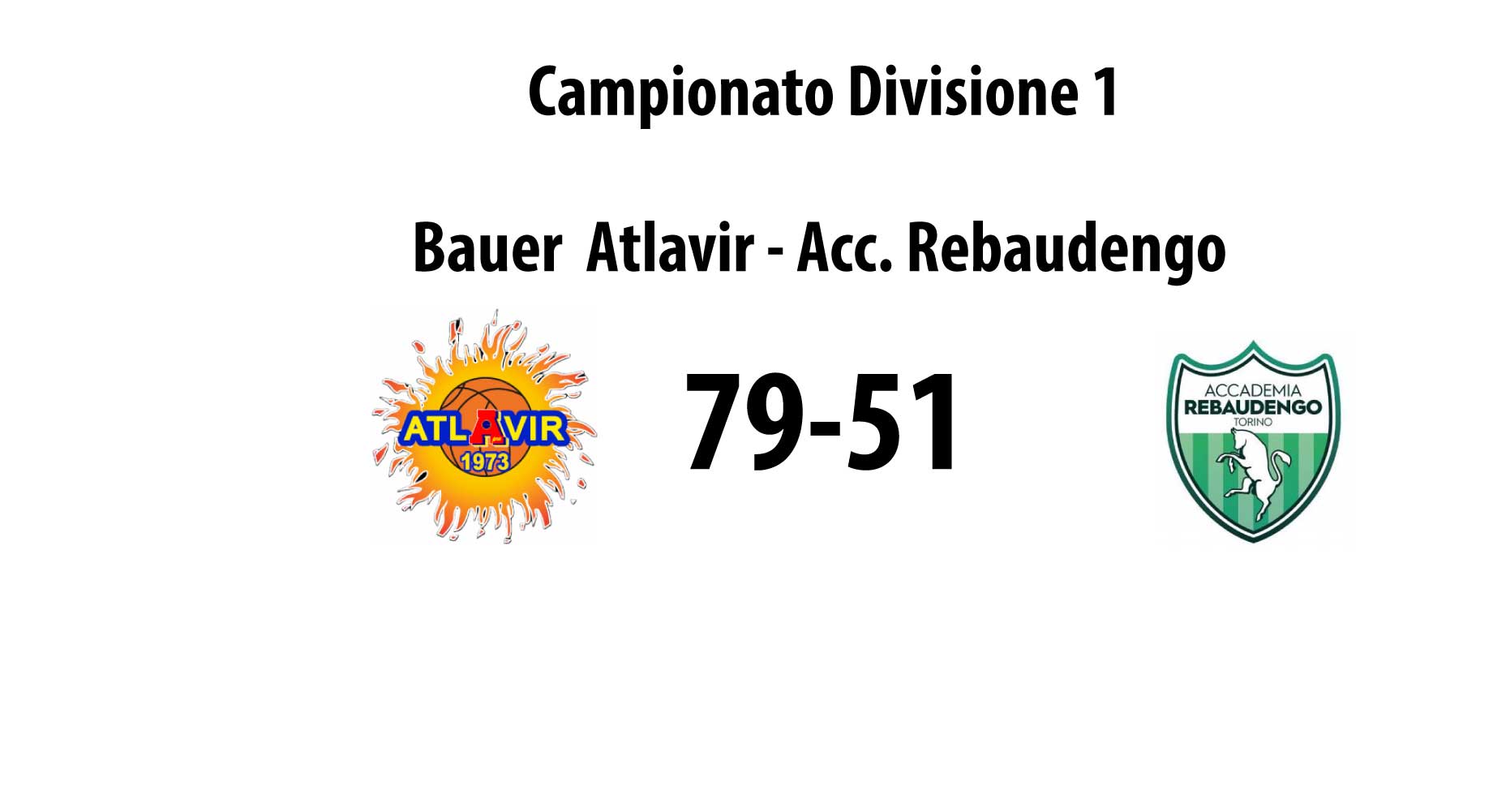 Divisione 1: Bauer Atlavir vince con Rebaudengo