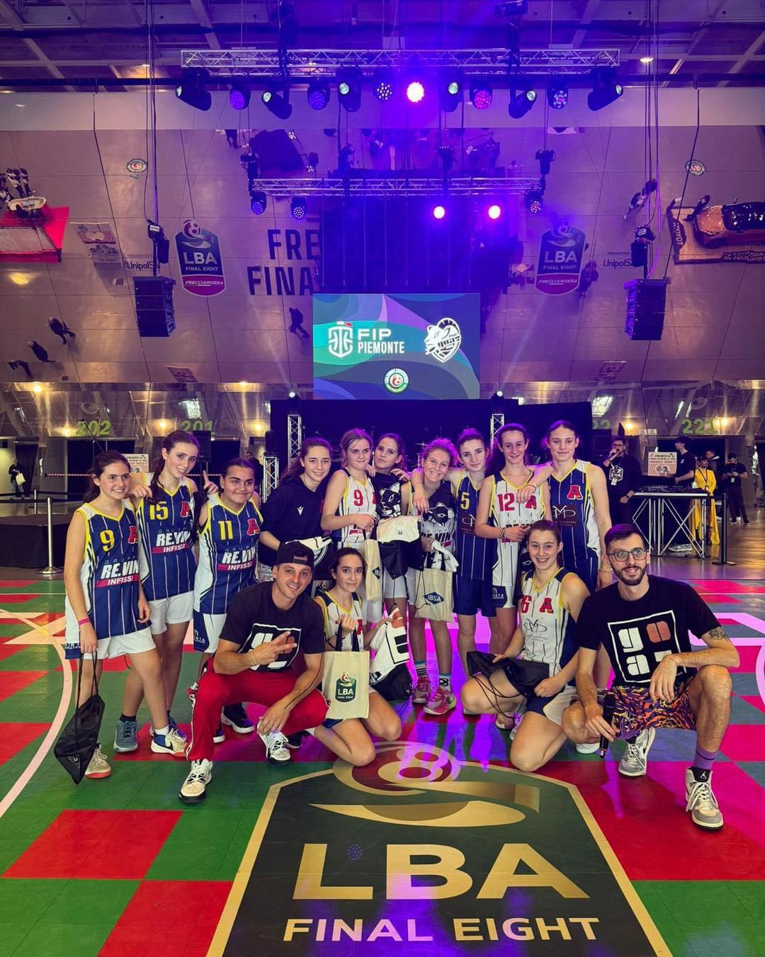 Evento prepartita, 3×3, per le ragazze di AreaPro2020 nel foyer del Inalpi Arena prima della partita delle Final Eight/Four