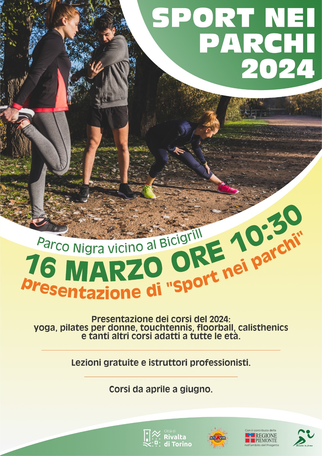 Sport nei parchi:  presentazione il 16 marzo 2024 ore 10.30 al parco Nigra.