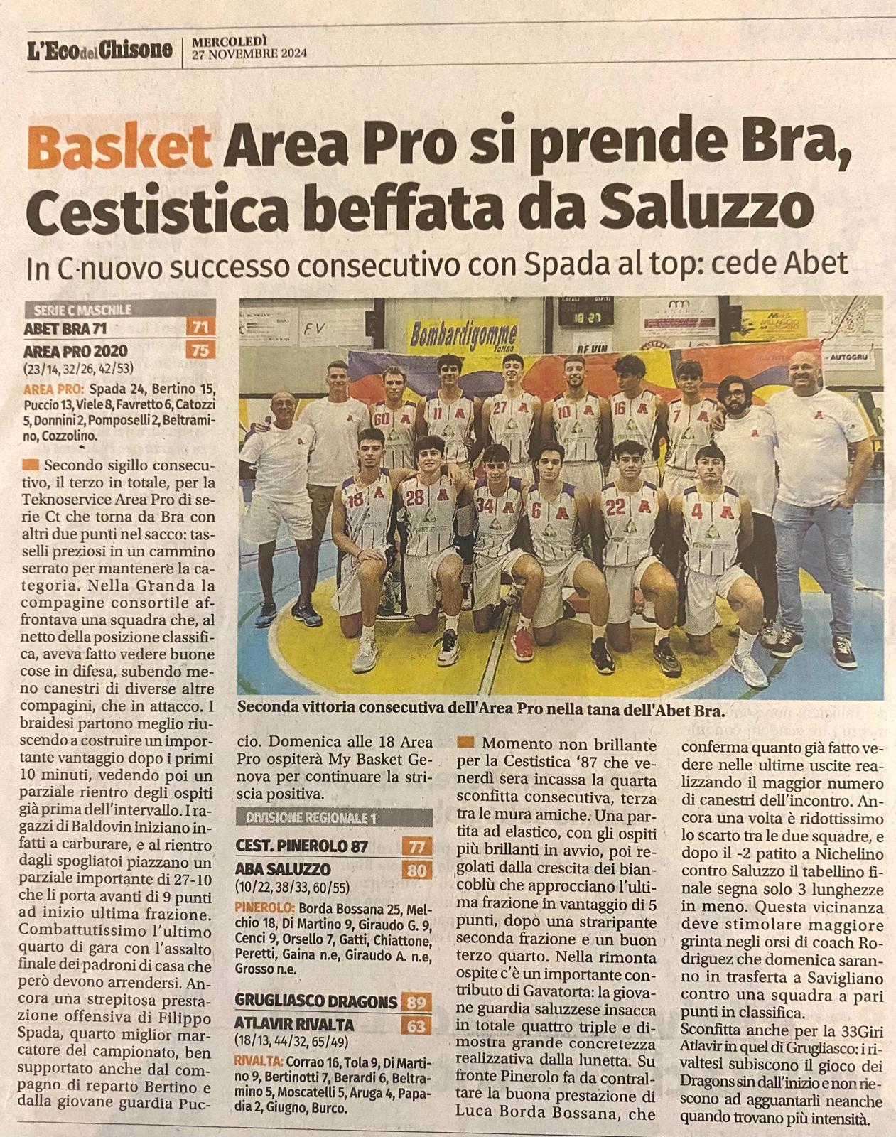 Eco del Chisone: Area Pro si prende Bra…
