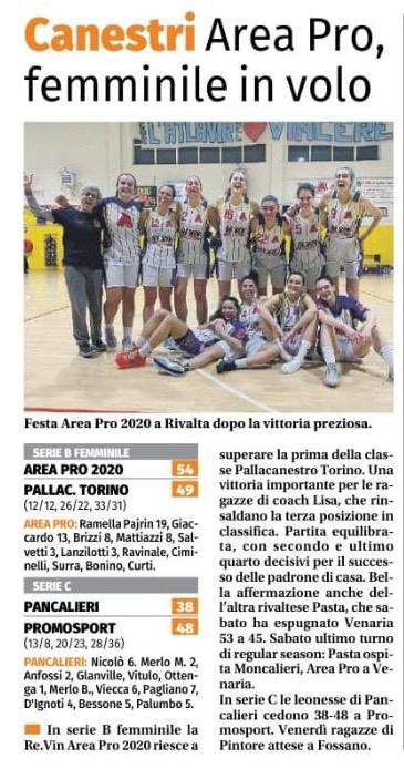 Eco del Chisone: AreaPro, femminile in volo