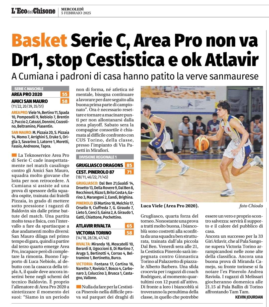 Eco del Chisone: serie C, Area Pro non va…DR1..ok Atlavir