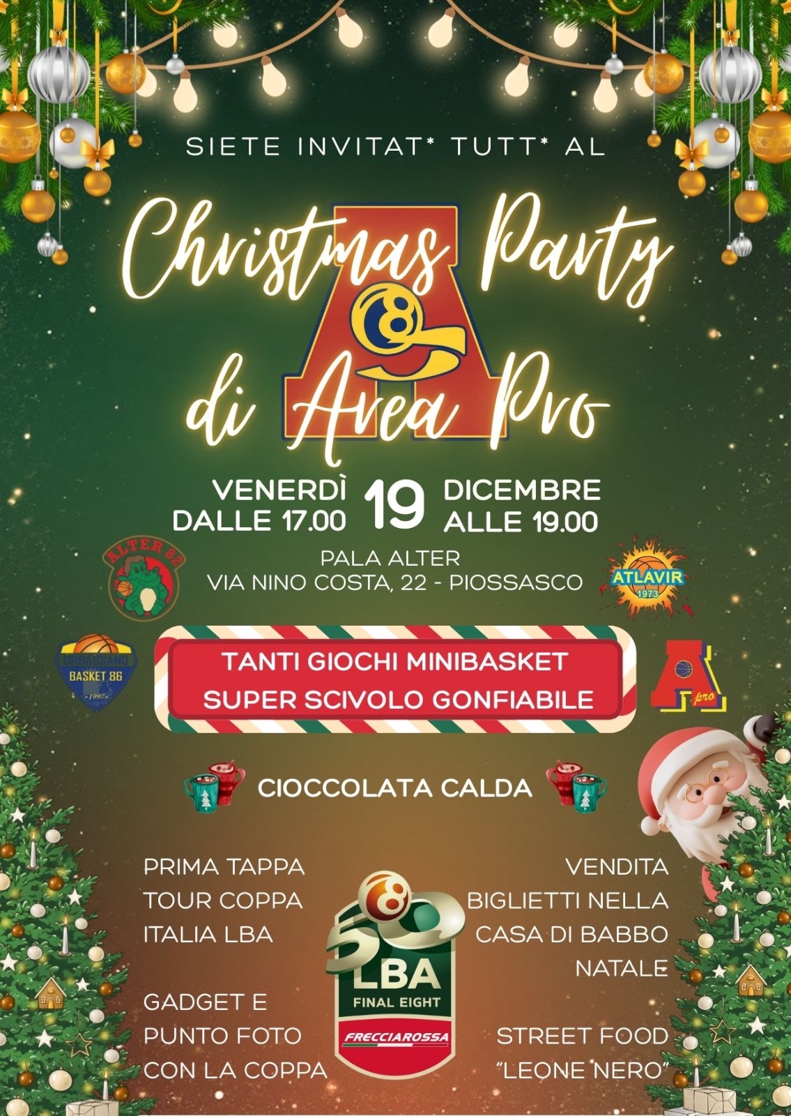 Minibasket, è festa di Natale nella prima tappa piemontese della Coppa Italia Lba